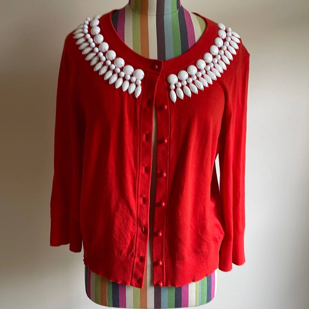 Kate Spade Beaded Cardigan! Stunning! Size Medium